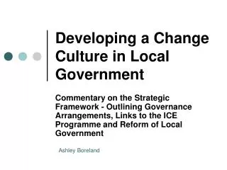 Developing a Change Culture in Local Government