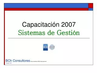 capacitaci n 2007 sistemas de gesti n