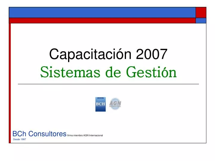 capacitaci n 2007 sistemas de gesti n