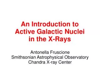 An Introduction to Active Galactic Nuclei in the X-Rays
