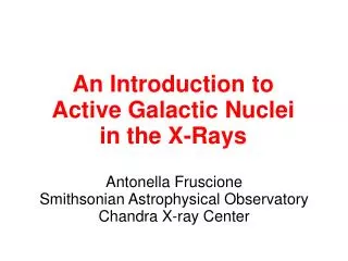 antonella fruscione smithsonian astrophysical observatory chandra x ray center