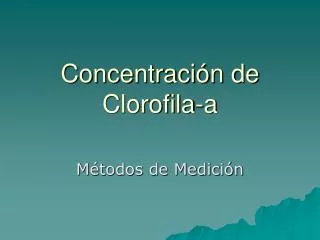 Concentración de Clorofila-a