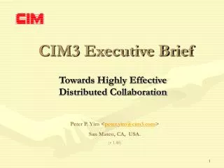 CIM3 Executive Brief