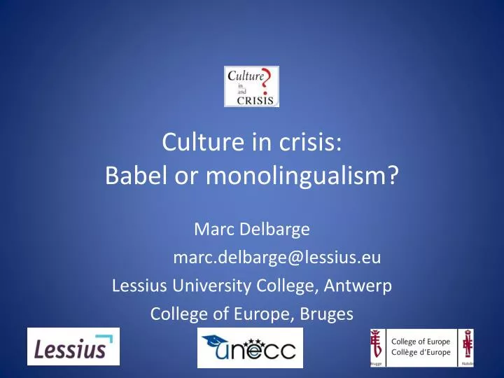 culture in crisis babel or monolingualism