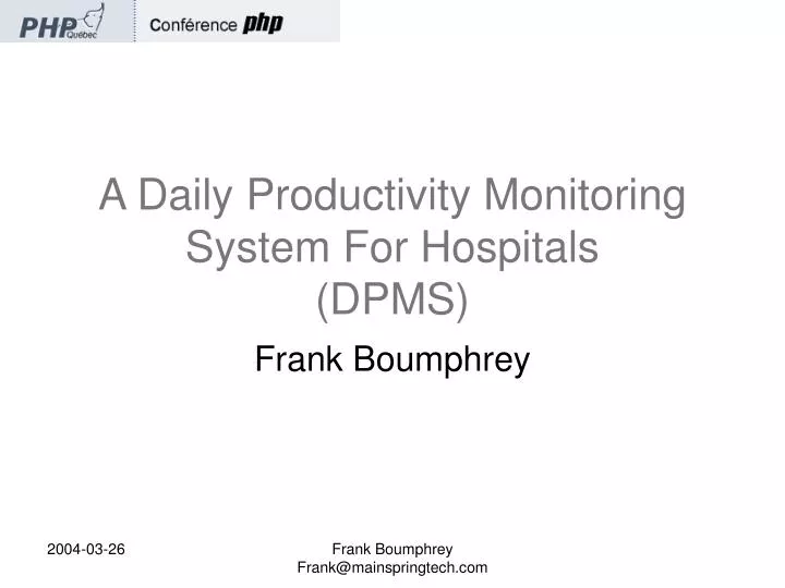 a daily productivity monitoring system for hospitals dpms