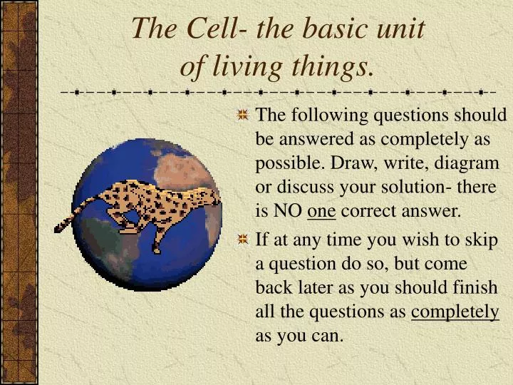 the cell the basic unit of living things