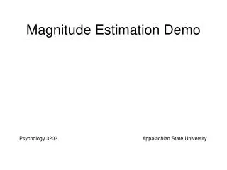 Magnitude Estimation Demo