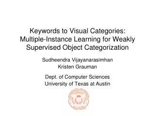 Keywords to Visual Categories: Multiple-Instance Learning for Weakly Supervised Object Categorization
