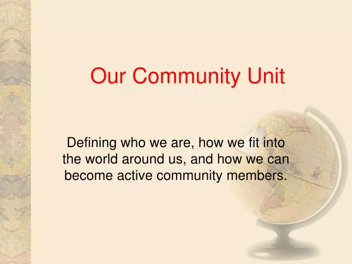 our community unit