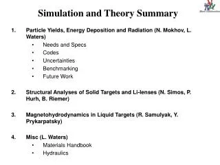 Simulation and Theory Summary
