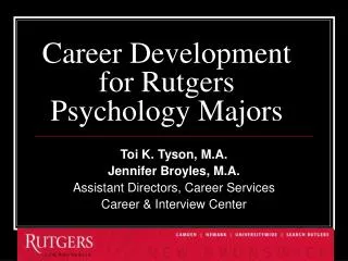 Career Development for Rutgers Psychology Majors