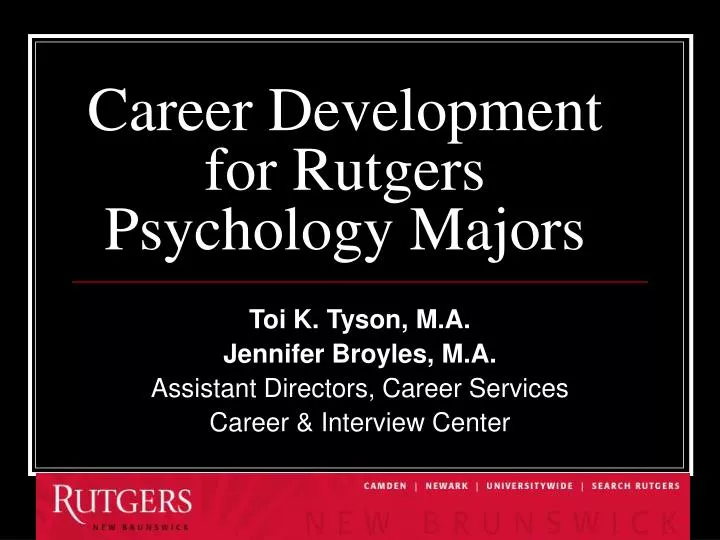 career development for rutgers psychology majors