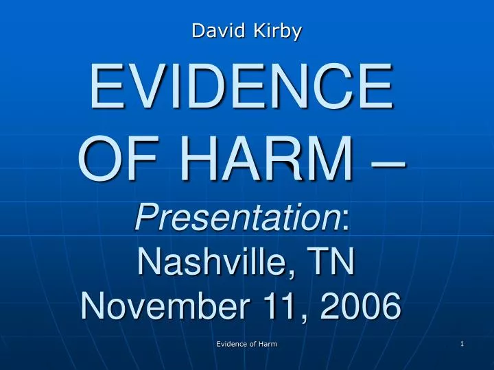 evidence of harm presentation nashville tn november 11 2006