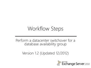 Workflow Steps