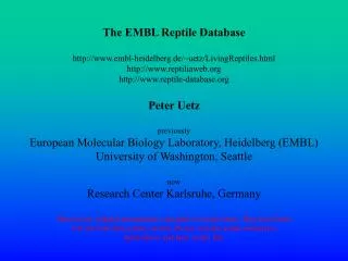 The EMBL Reptile Database embl-heidelberg.de/~uetz/LivingReptiles.html reptiliaweb reptile-database Peter Uetz