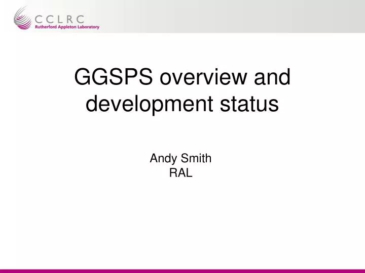 ggsps overview and development status