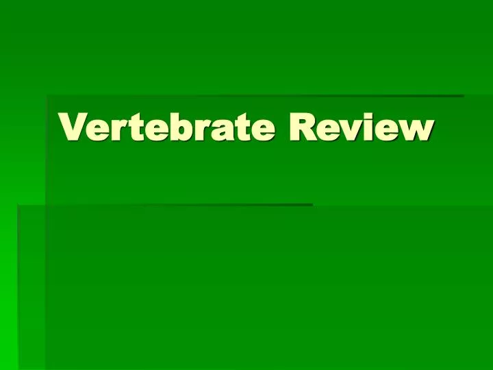 vertebrate review