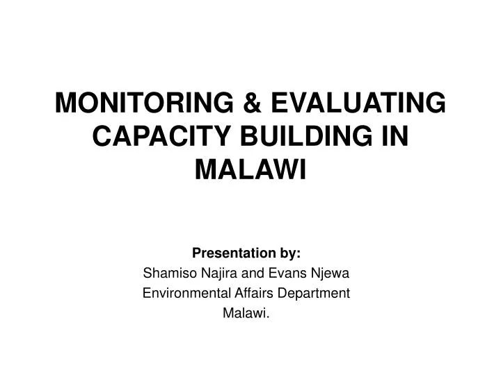 monitoring evaluating capacity building in malawi