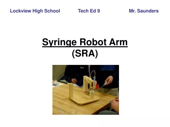 syringe robot arm sra