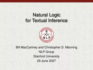 Natural Logic for Textual Inference