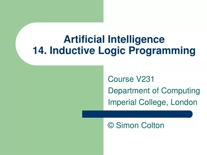 artificial intelligence 14 inductive logic programming