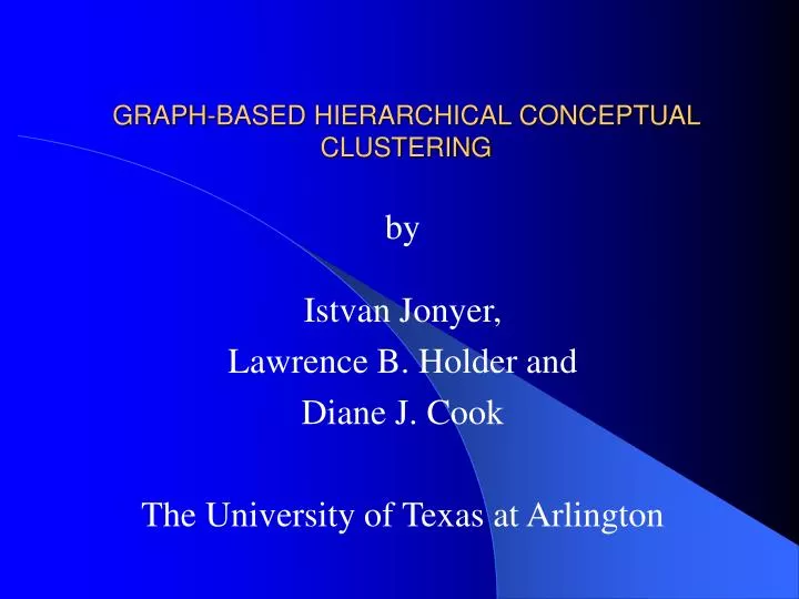 graph based hierarchical conceptual clustering