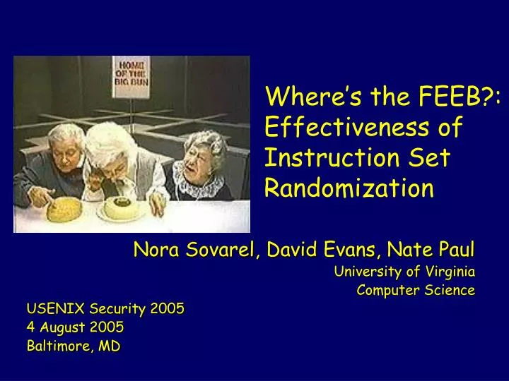 where s the feeb effectiveness of instruction set randomization