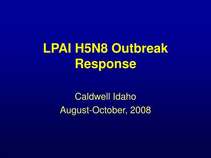 lpai h5n8 outbreak response