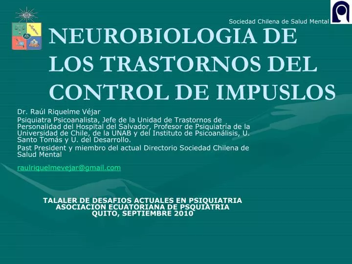 neurobiologia de los trastornos del control de impuslos