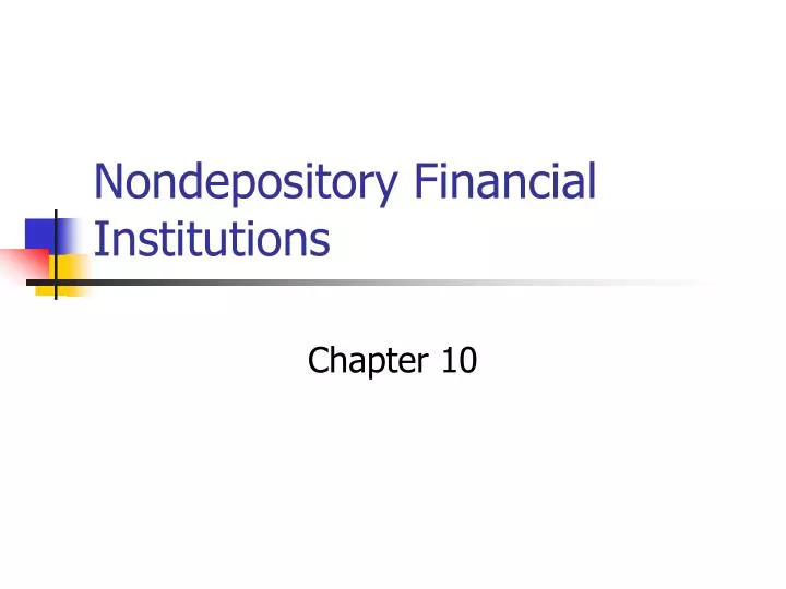 nondepository financial institutions