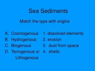 Sea Sediments