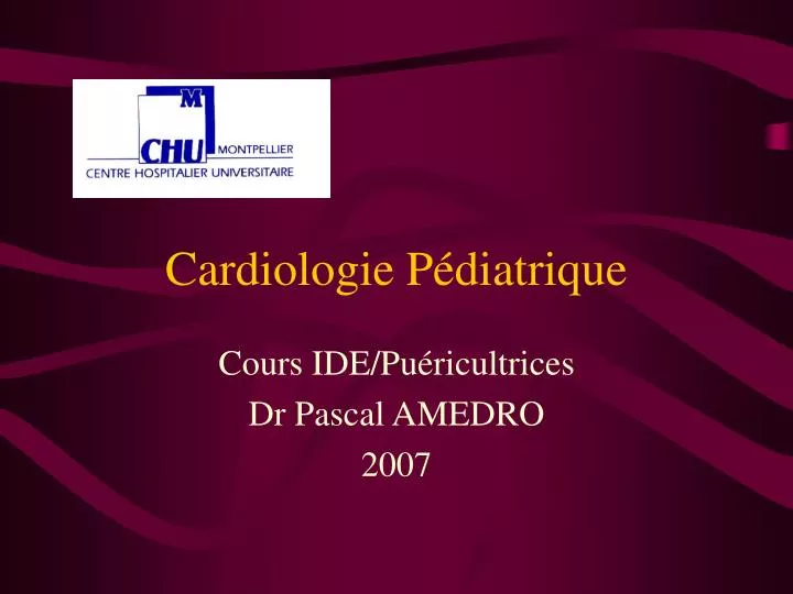 cardiologie p diatrique