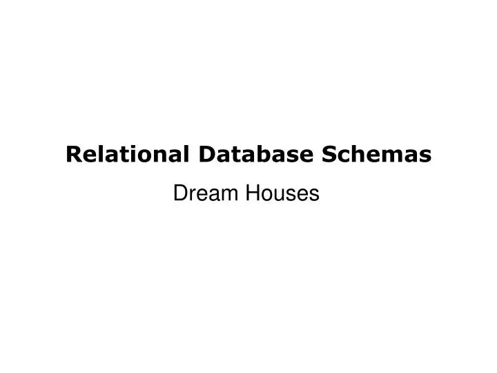 relational database schemas