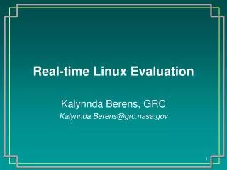 Real-time Linux Evaluation