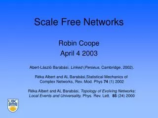 Scale Free Networks