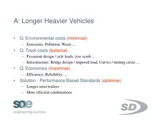 A: Longer Heavier Vehicles
