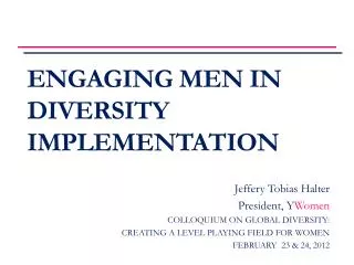 Engaging Men in Diversity Implementation
