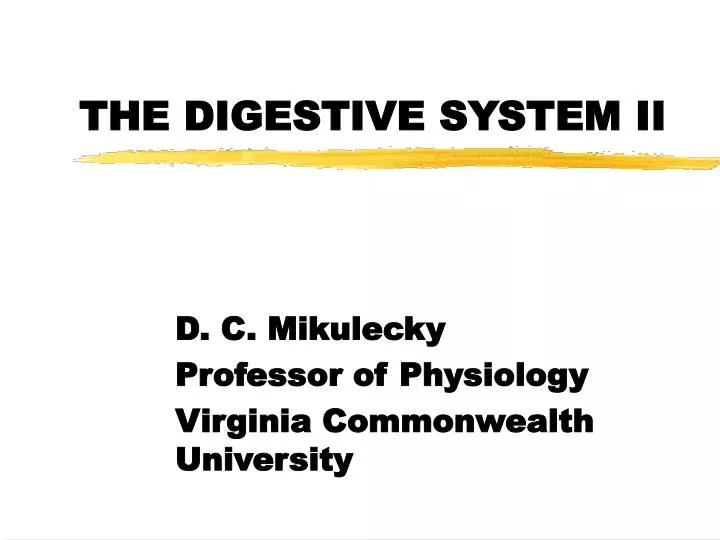 the digestive system ii