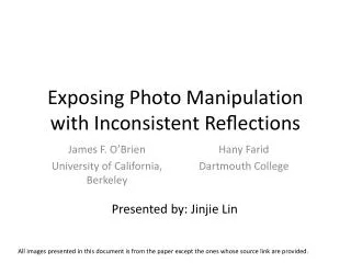 Exposing Photo Manipulation with Inconsistent Re?ections