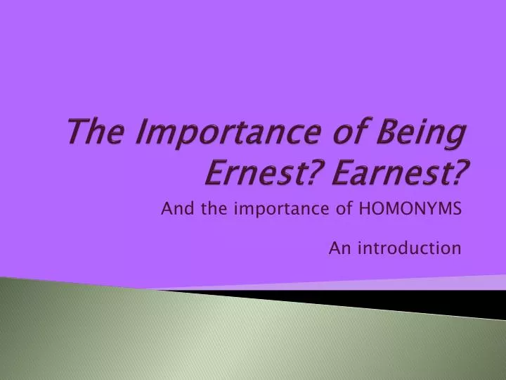 the importance of being ernest earnest
