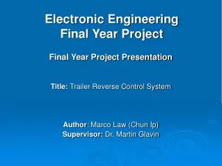 Electronic Engineering Final Year Project
