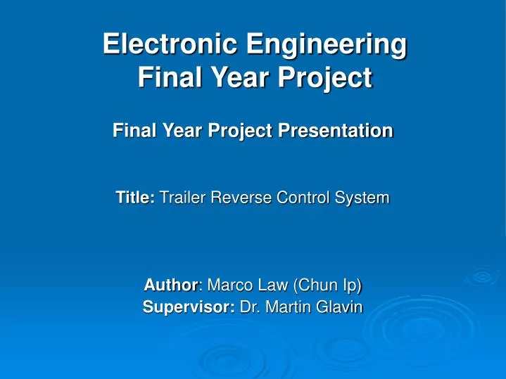 electronic engineering final year project