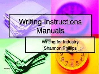 Writing Instructions Manuals