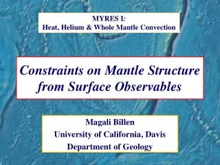 Constraints on Mantle Structure from Surface Observables