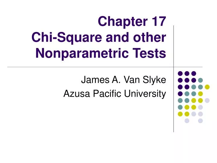 chapter 17 chi square and other nonparametric tests