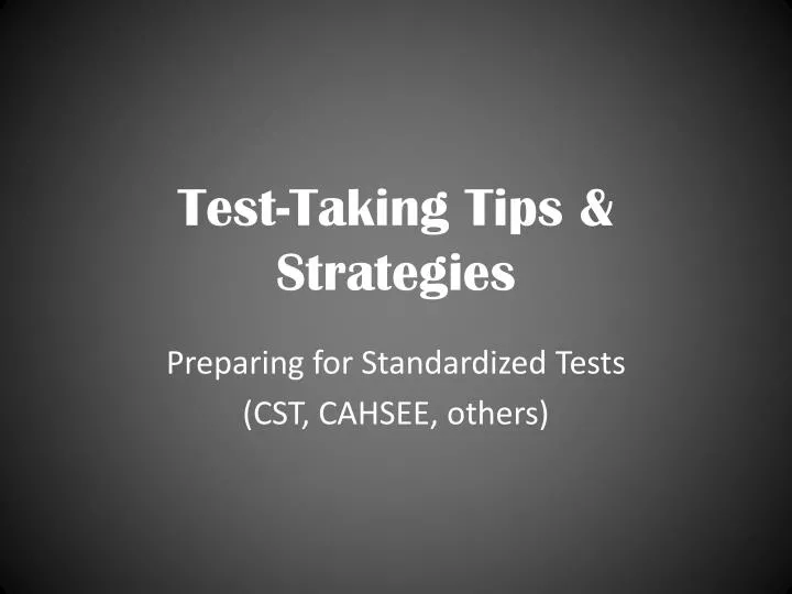 test taking tips strategies