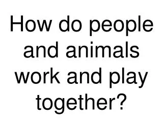 How do people and animals work and play together?