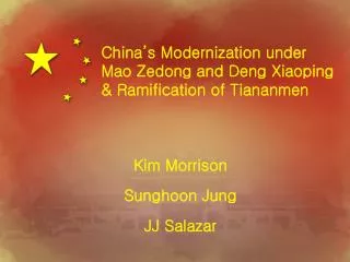 China’s Modernization under Mao Zedong and Deng Xiaoping &amp; Ramification of Tiananmen