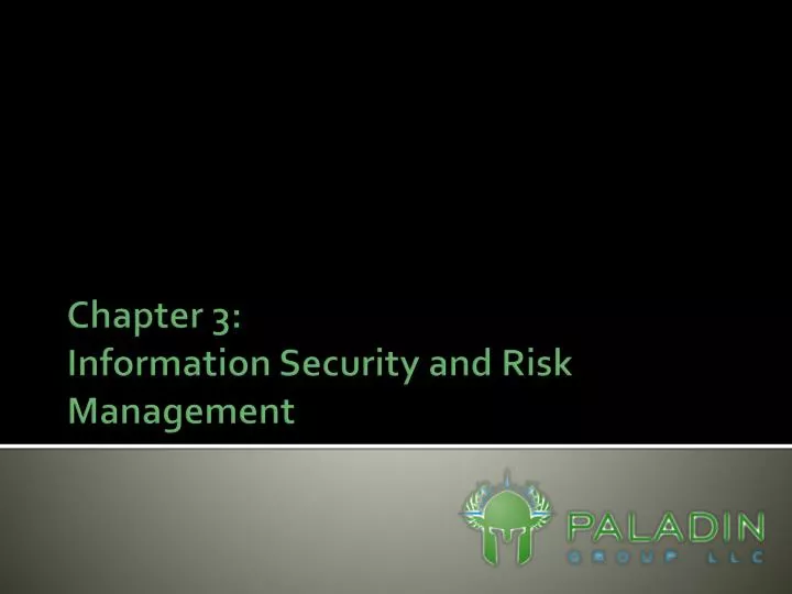 chapter 3 information security and risk management