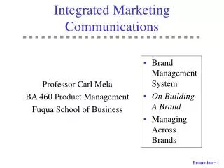 Integrated Marketing Communications